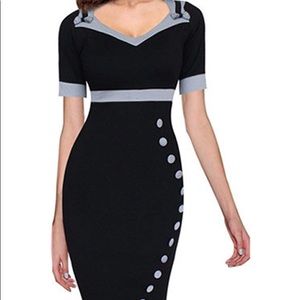 Homeyee Elegant Sweetheart Neck High Waist Dress